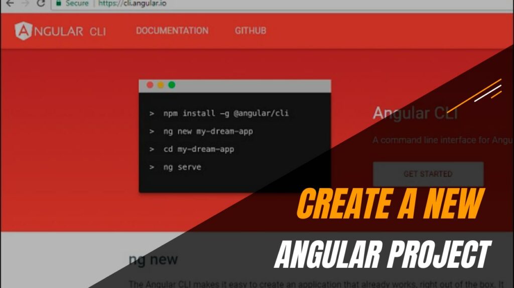 Create a new Angular project by typing